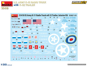 MiniArt 35418 US ARMY K-51 RADIO TRUCK WITH K-52 TRAILER. INTERIOR KIT 1/35 – zdjęcie 2