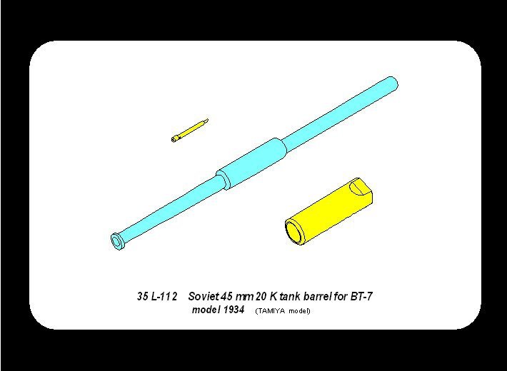 Aber 35L-112 Soviet 45 mm 20 K tank barrel for BT-7 1/35 – zdjęcie 10