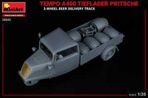 MiniArt 38045 TEMPO A400 TIEFLADER PRITSCHE 3-WHEEL BEER DELIVERY TRUCK 1/35 – zdjęcie 16
