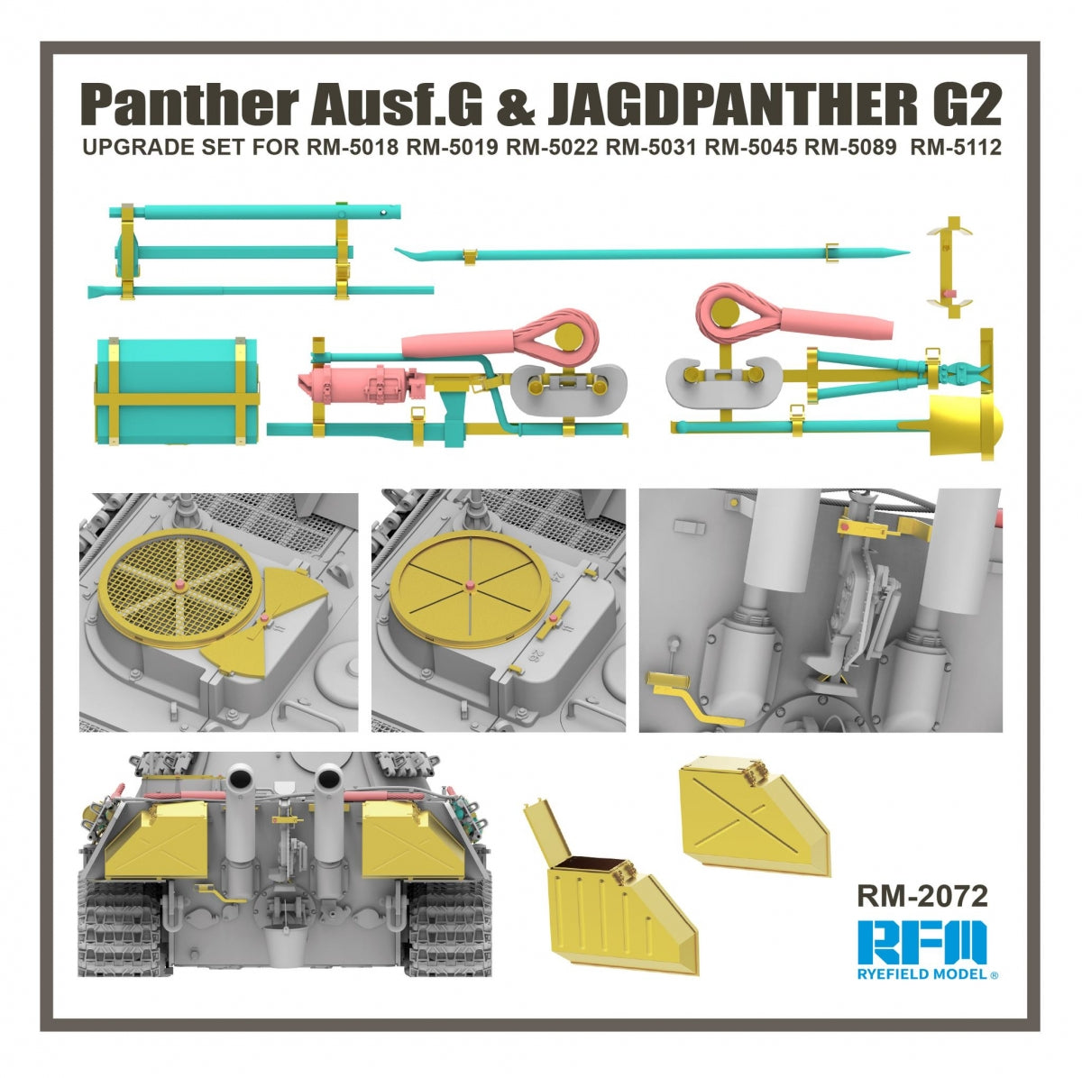 Rye Field Modèle 2072 Panther Ausf.G KIT D'AMÉLIORATION 1/35