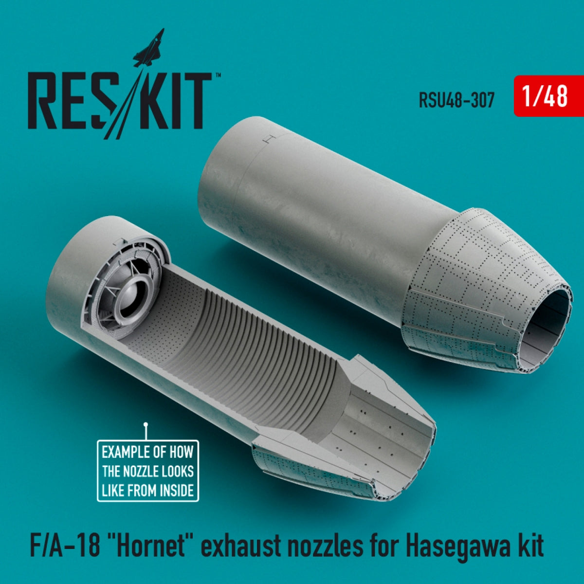 RESKIT RSU48-0307 F/A-18 &amp;quot;HORNET&amp;quot; EXHAUST NOZZLES FOR HASEGAWA KIT 1/48