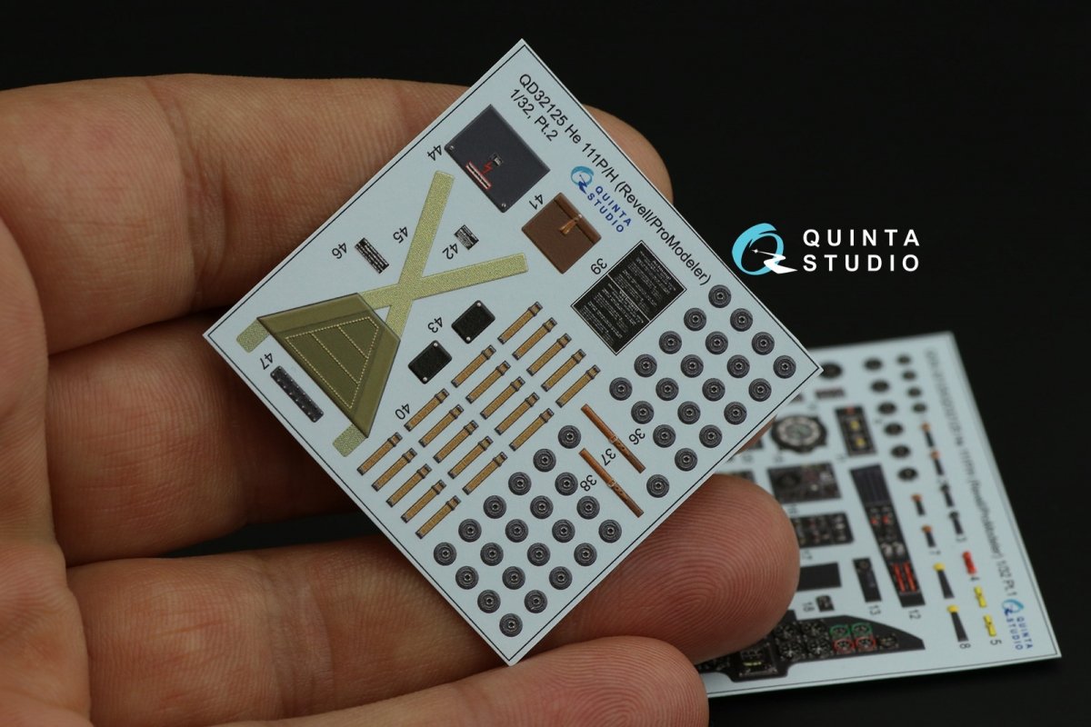 Quinta Studio QD32125 He 111 P/H 3D-Printed &amp;amp; coloured Interior on decal paper (Revell/ProModeler) 1/32 – zdjęcie 13
