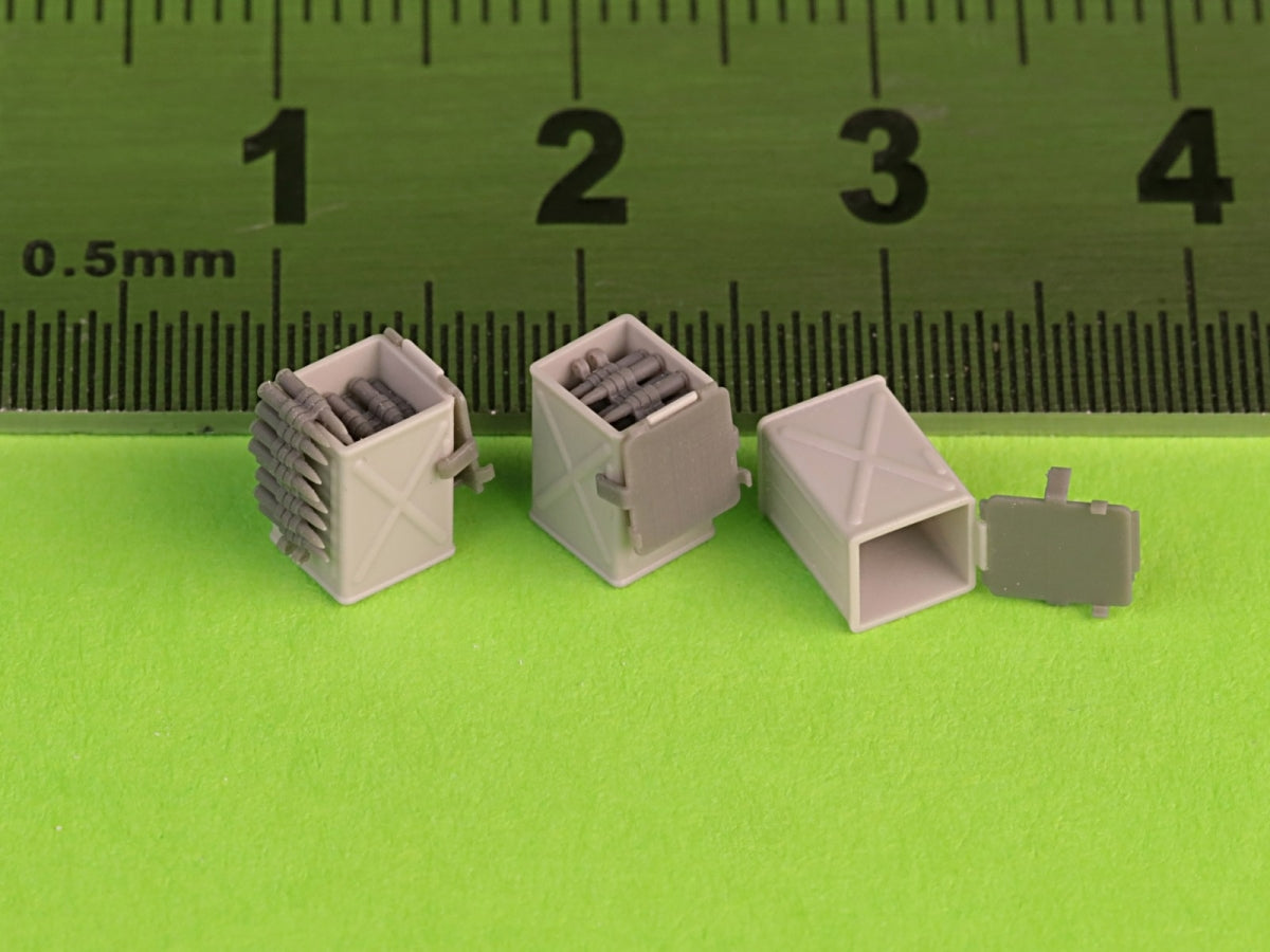 Master GM-35-071 D68375 Ammunition Boxes (50 rounds) for Browning M2 .50 rifle - used in early WWII (6 pcs.) - OPEN 1/35 – image 3