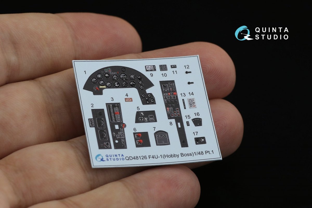 Quinta Studio QD48126 F4U-1 Corsair (Birdcage) 3D-Printed &amp;amp; colored Interior on decal paper (Hobby Boss) 1/48 – image 11
