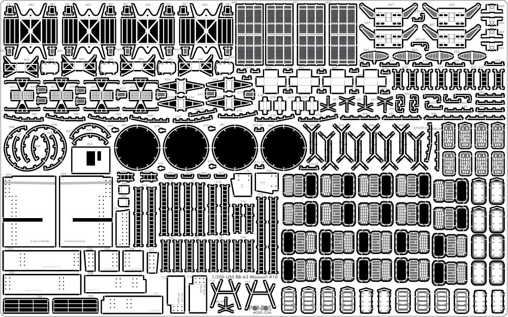 Pontos 22002F1 USS BB-63 Missouri 1945 Detail Up Set (Without wooden deck) 1/200 – zdjęcie 15