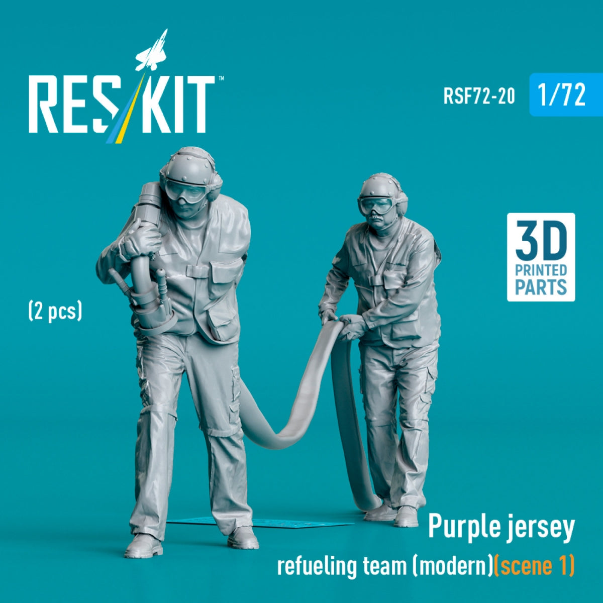 RESKIT RSF72-0020 Purple jersey refueling team (modern) (scene 1) (2 pcs) (3D Printed) 1/72