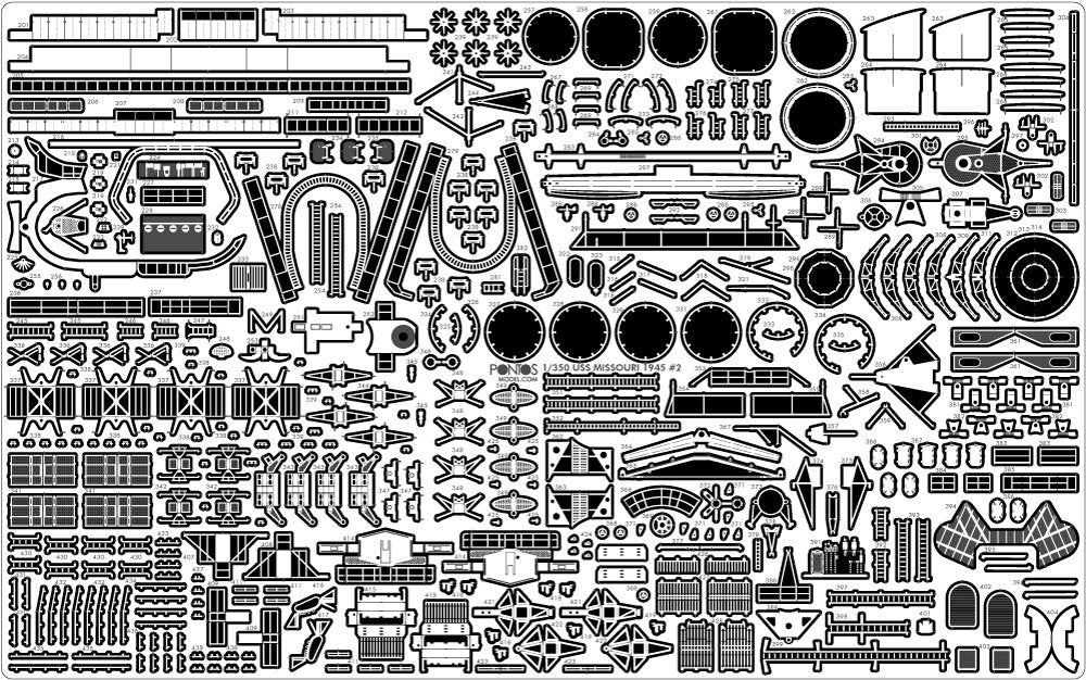 Pontos 35026FN USS BB-63 Missouri 1945 Detail Up Set (Teak tone stained wooden deck) 1/350 – image 14