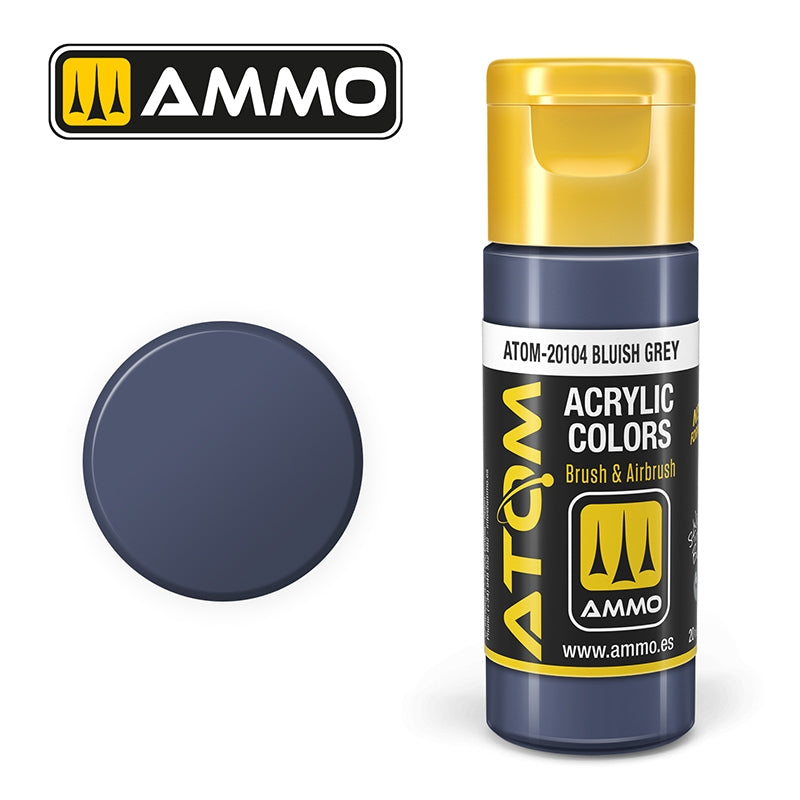 AMMO of Mig Jimenez 20104 ATOM COLOR Bluish Grey 20ml
