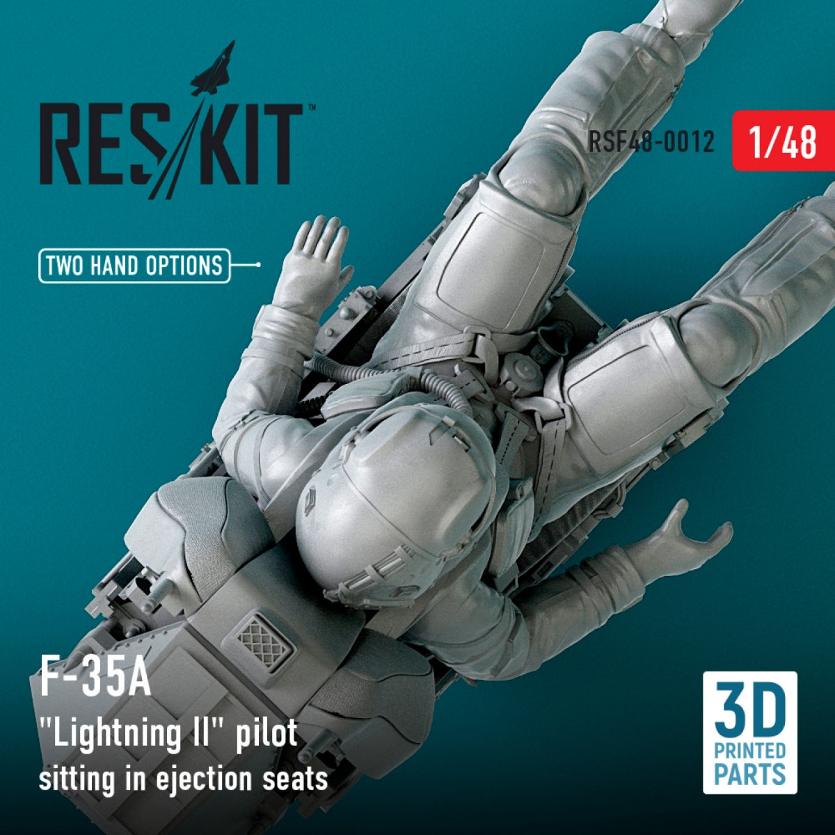 RESKIT RSF48-0012 F-35A &amp;quot;LIGHTNING II&amp;quot; PILOT SITTING IN LATE MODIFICATION EJECTION SEATS (TYPE 1) (3D PRINTED) 1/48 – image 2