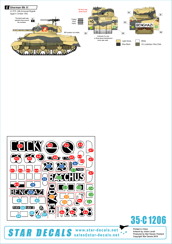 Star Decals 35-C1206 Sherman Mk III 1/35 – zdjęcie 2