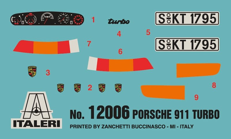 Italeri 12006 Porsche 911 Turbo My First Model Kit 1/24 – zdjęcie 3