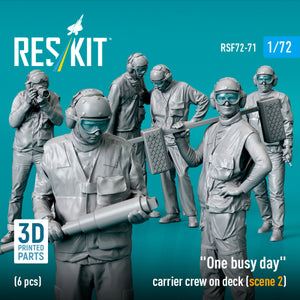 RESKIT RSF72-0071 "One busy day" carrier crew on deck (scene 2) (6 pcs) (3D Printed) 1/72