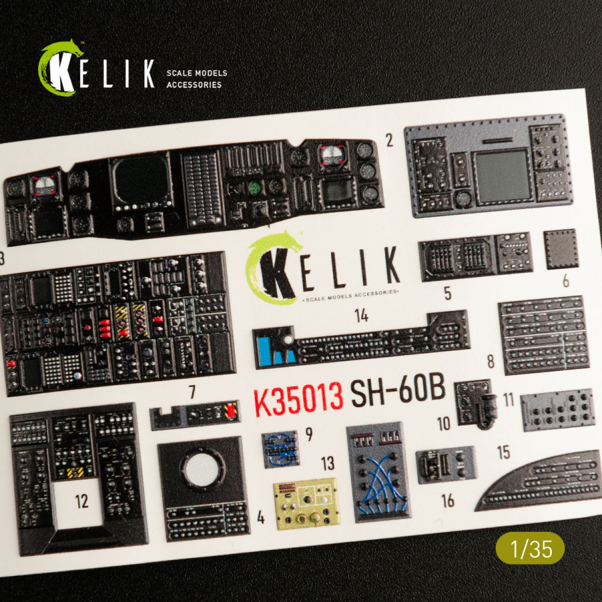 KELIK K35013 SH-60B INTERIOR 3D DECALS FOR KITTY HAWK KIT 1/35 – zdjęcie 2
