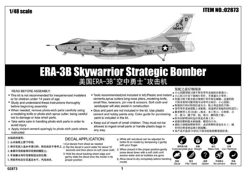 Trumpeter 02873 ERA-3B Skywarrior Strategic Bomber – zdjęcie 2