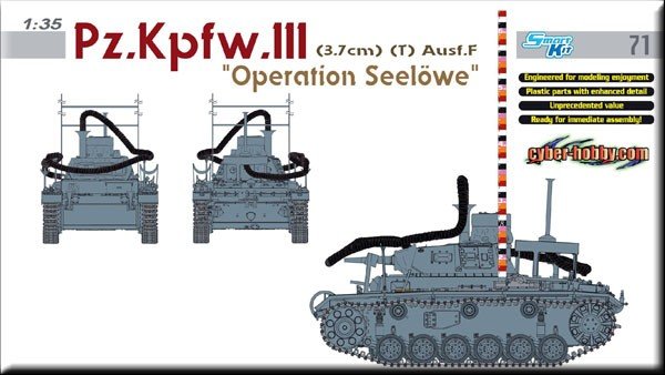 Cyber Hobby 6717 Pz. Kpfw. 111(3.7cm)(T) Ausf. F, Operation Seelowe 1/35