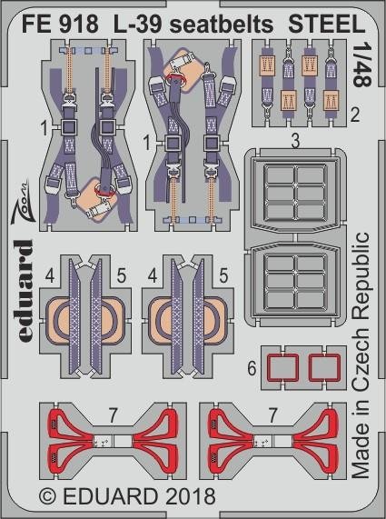 Ceintures de sécurité Eduard FE918 L-39 en acier, Eduard, Special Hobby, échelle 1/48