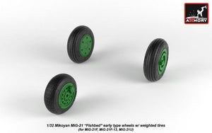 Armory Models AW32009 Mikoyan MiG-21 Fishbed wheels w/ weighted tires, early 1/32 – image 3