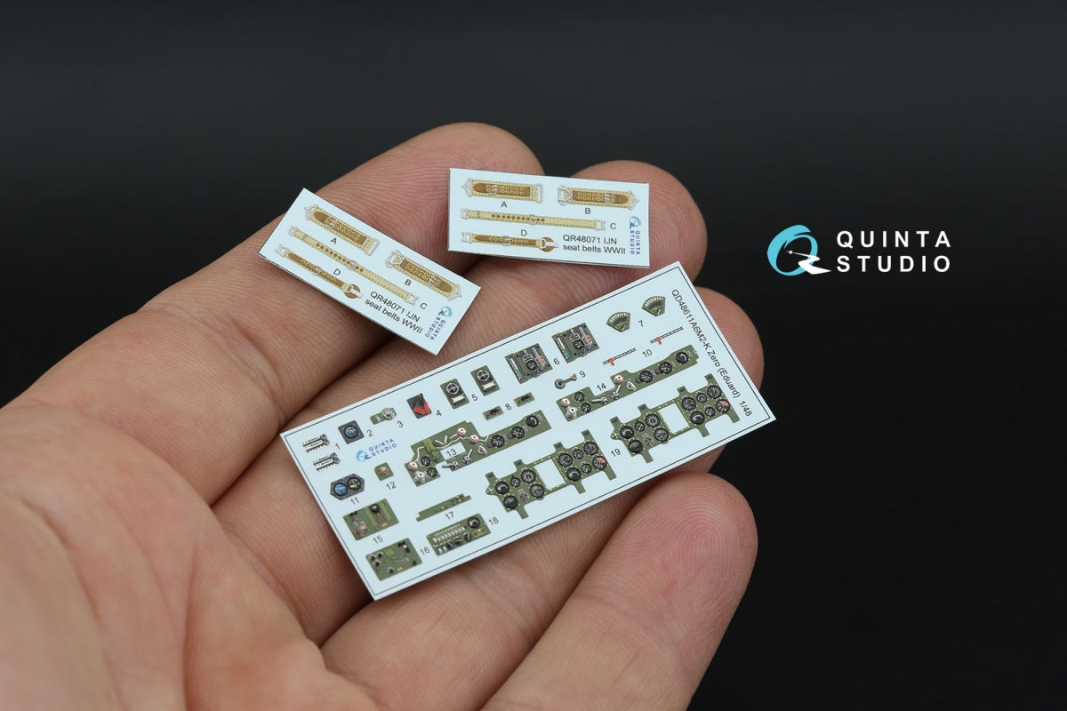 Quinta Studio QD48611 A6M2-K Zero 3D-Printed &amp;amp; coloured Interior on decal paper (Eduard) 1/48 – imagen 10