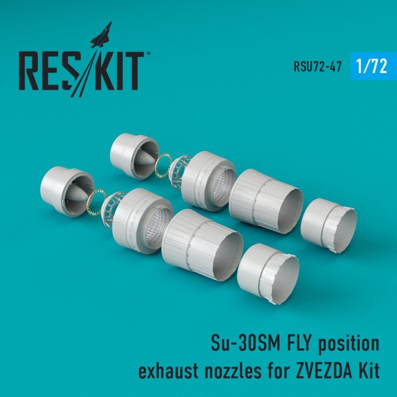 RESKIT RSU72-0047 Tuyères d'échappement de position de vol Su-30SM pour Zvezda 1/72
