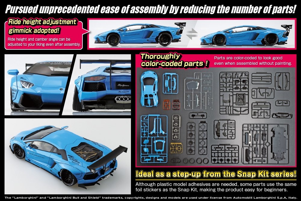 Aoshima 05989 LB-WORKS Lamborghini Aventador Ver.1 1/24 – zdjęcie 2