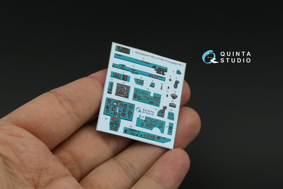 Quinta Studio QDS-48447 MiG-21UM 3D-Printed coloured Interior on decal paper (Trumpeter) (Small version) 1/48 – zdjęcie 4