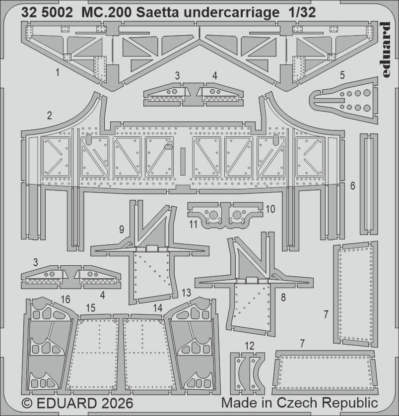 Eduard 325002 Macchi MC.200 Saetta - Undercarriage (for Italeri Kits) 1/32