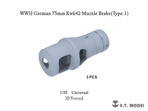 ET Model P35-307 WWII German 75mm Kwk42 Muzzle Brake Type.1 (3D Print) 1/35