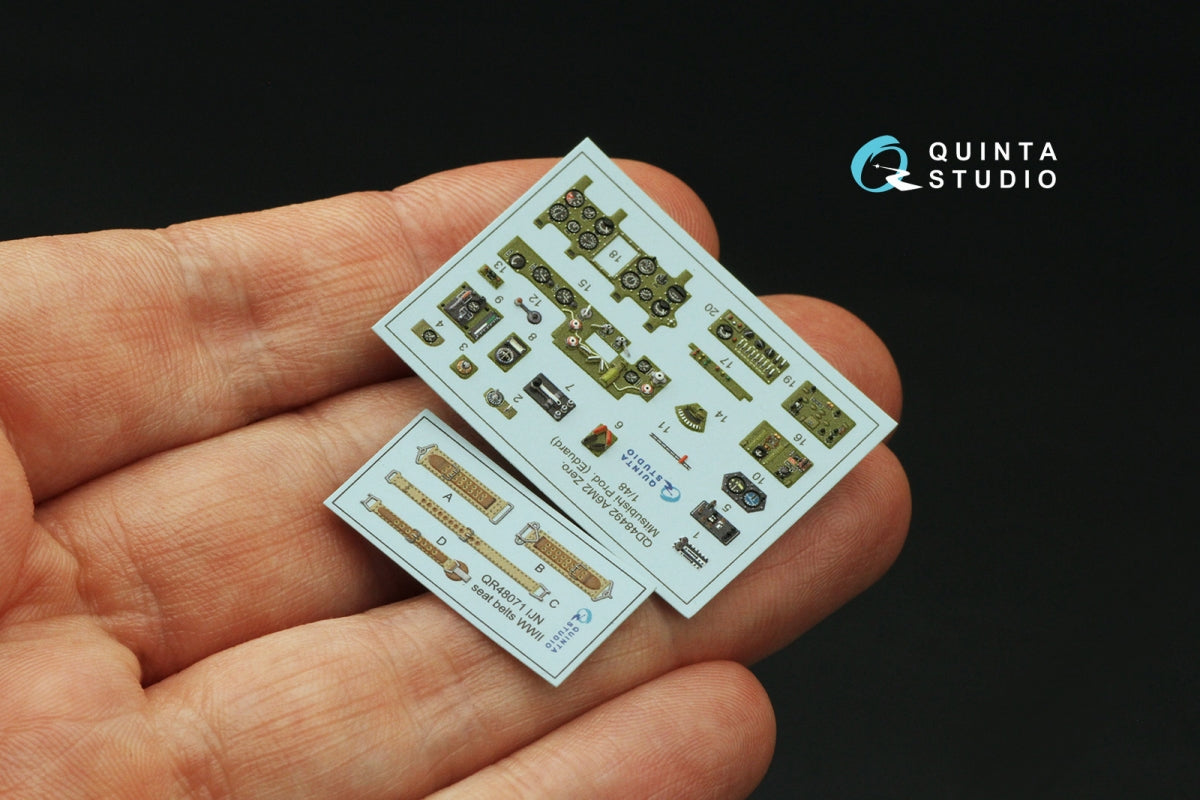 Quinta Studio QD48492 A6M2 Zero Mitsubishi Production 3D-Printed coloured Interior on decal paper (Eduard) 1/48 – zdjęcie 3