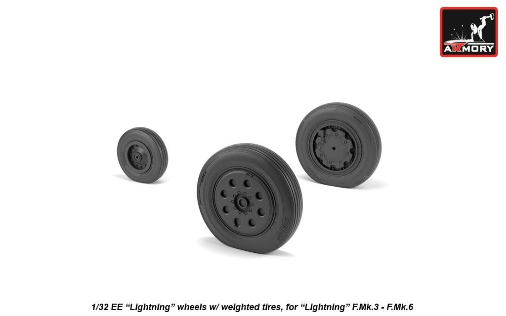 Armory Models AW32402 EE Lightning wheels w/ weighted tires, late 1/32 – image 3