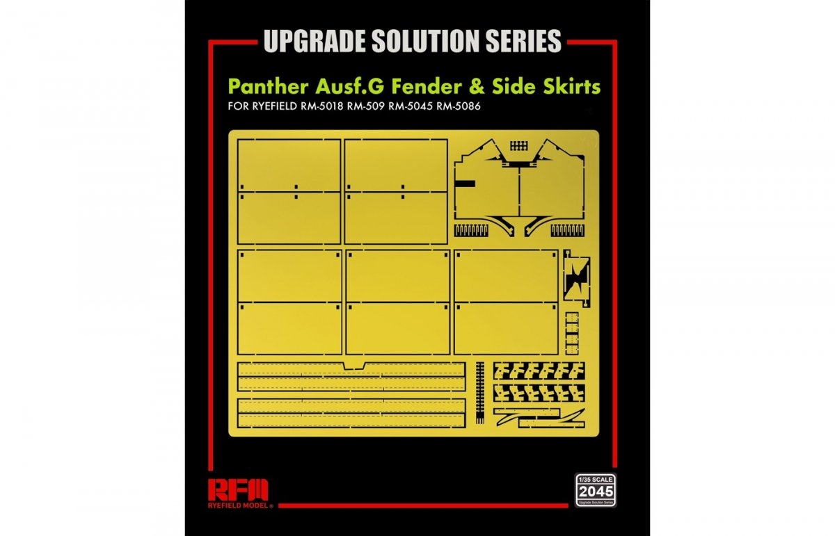 Rye Field Model 2045 Panther Ausf.G Fender &amp;amp; Side Skirt - Upgrade Solution 1/35 – zdjęcie 2