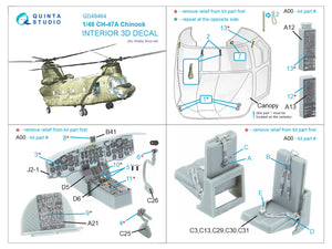 Quinta Studio QD48464 CH-47A 3D-Printed coloured Interior on decal paper (HobbyBoss) 1/48 – zdjęcie 7