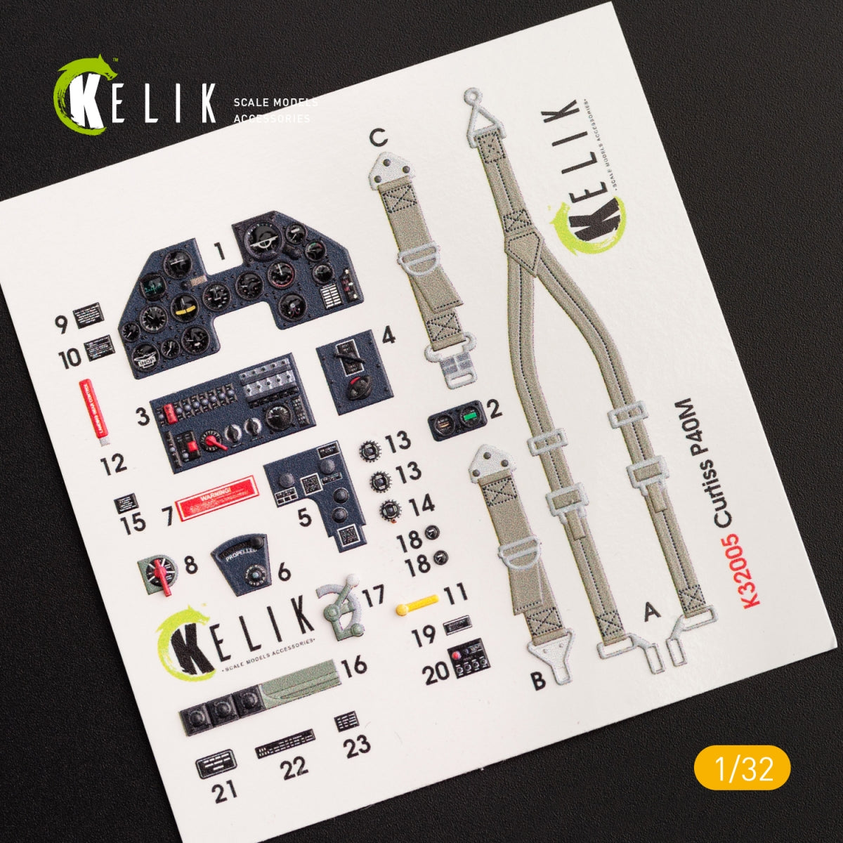 KELIK K32005 P-40M INTERIOR 3D DECALS FOR TRUMPETER KIT 1/32 – image 2
