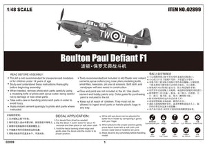 Trumpeter 02899 Boulton Paul Defiant F1 1/48 – zdjęcie 2
