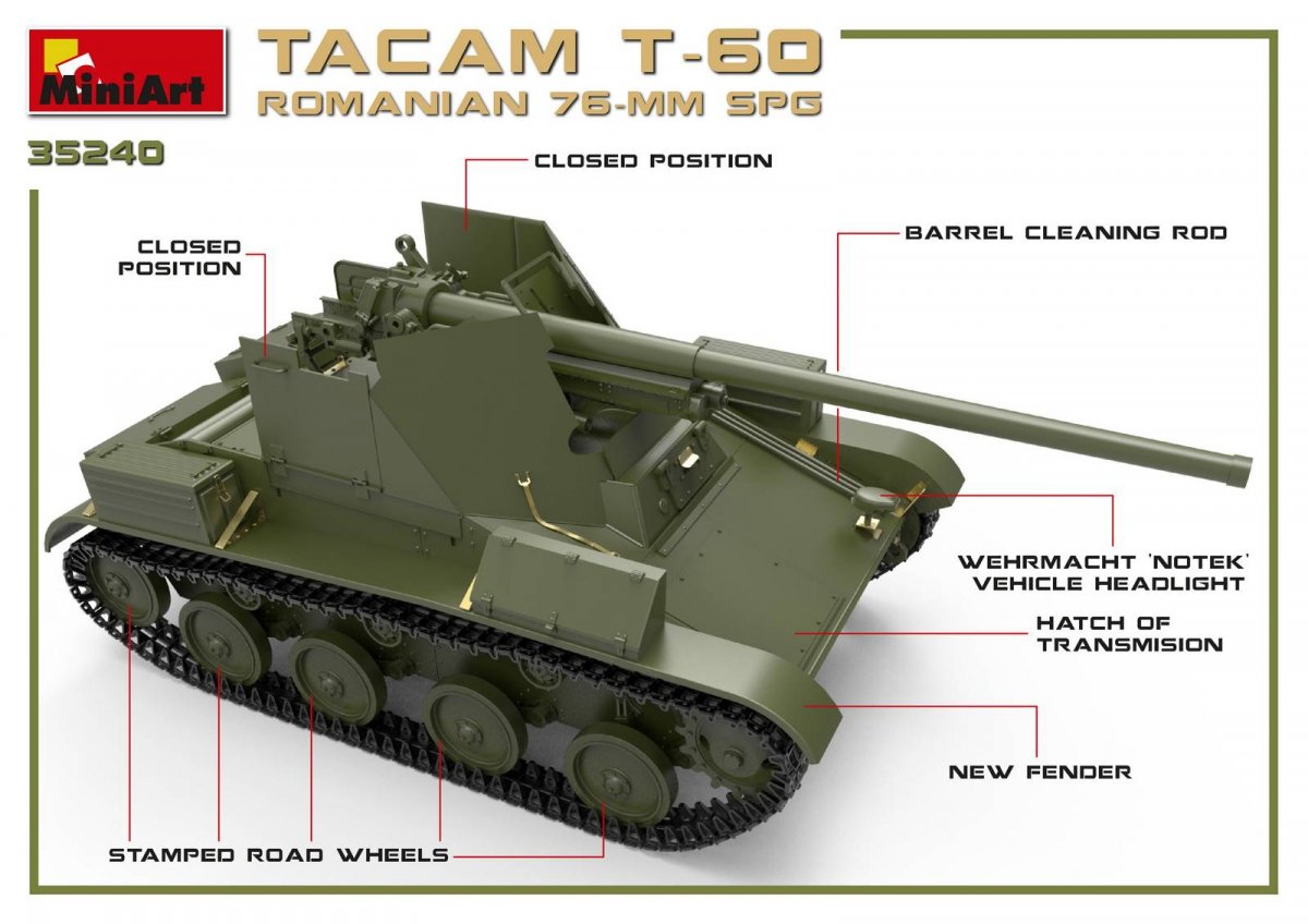 MiniArt 35240 ROMANIAN 76-mm SPG TACAM T-60 INTERIOR KIT 1/35 – zdjęcie 10