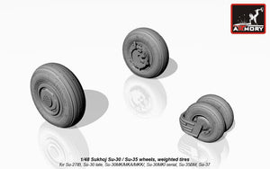 Armory Models AW48024 Sukhoj Su-30 / Su-35 wheels, weighted tires, front mudguard 1/48 – zdjęcie 2