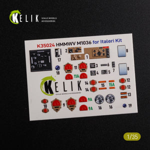 KELIK K35024 HUMVEE HMMWV M1036 with TOW Desert version Interior 3D Decal for Italeri kit 1/35 – zdjęcie 2