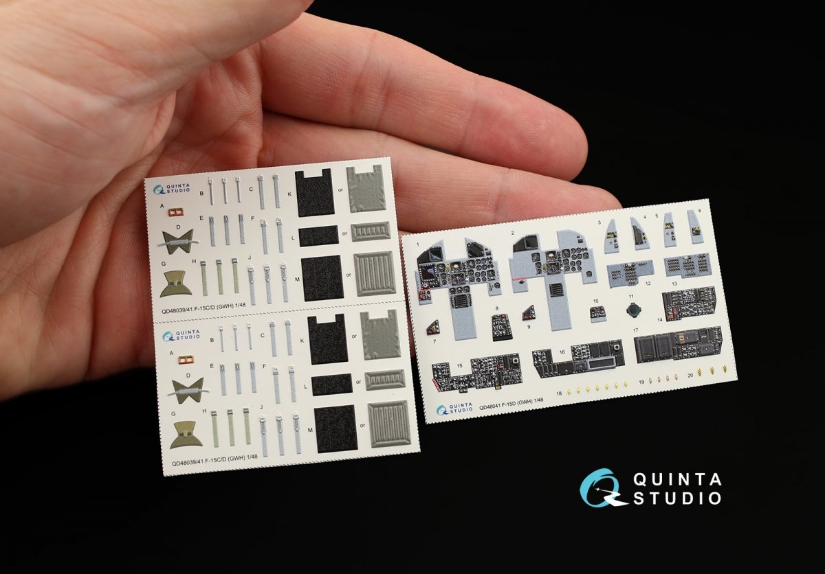 Quinta Studio QD48041 F-15D 3D-Printed &amp;amp; coloured Interior on decal paper (for GWH kit) 1/48 – Bild 8