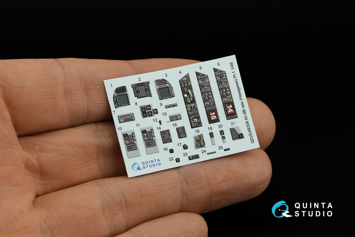 Quinta Studio QDS-48309 AV-8B Late 3D-Printed &amp;amp; coloured Interior on decal paper (Hasegawa) (Small version) 1/48 – zdjęcie 5