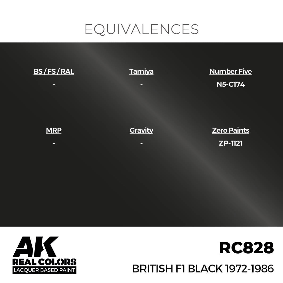 AK Interactive RC828 British F1 Black 1972-1986 17 ml – zdjęcie 3