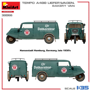 MiniArt 38066 TEMPO A400 LIEFERWAGEN. BAKERY VAN 1/35 – zdjęcie 3