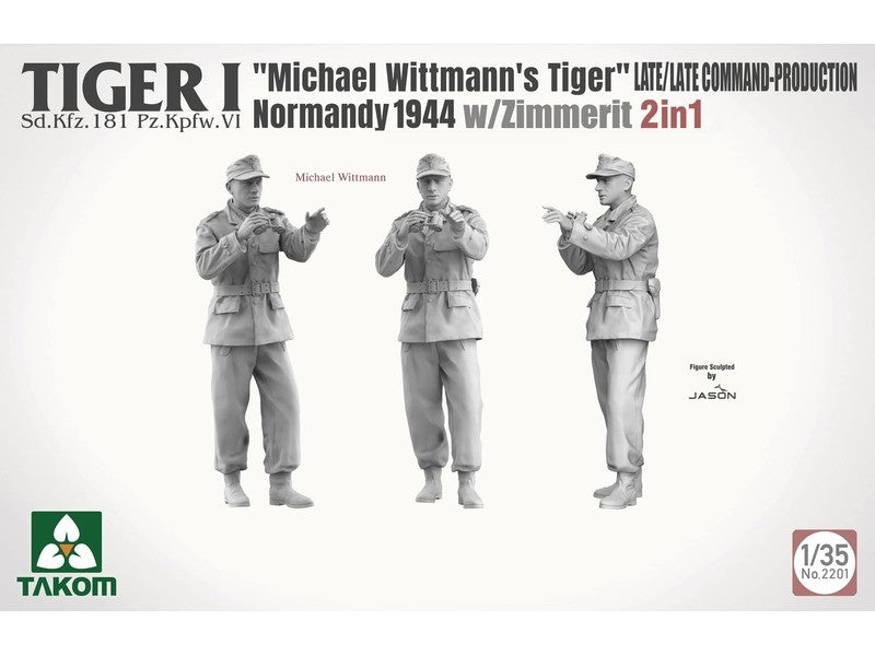 Takom 2201 Tiger I Late Production w/zimmerit Normandy 1944 Sd.Kfz. 181 Pz.Kpfw. VI Ausf. E &amp;quot;Michael Wittmann&amp;#39;s Tiger&amp;quot;(Late/Late Command) 1/35 – image 4