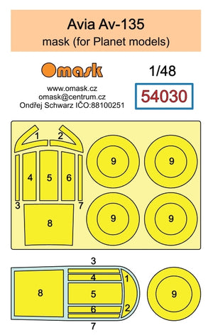 Omask 54030 Avia Av-135 mask (for Planet models) 1/48