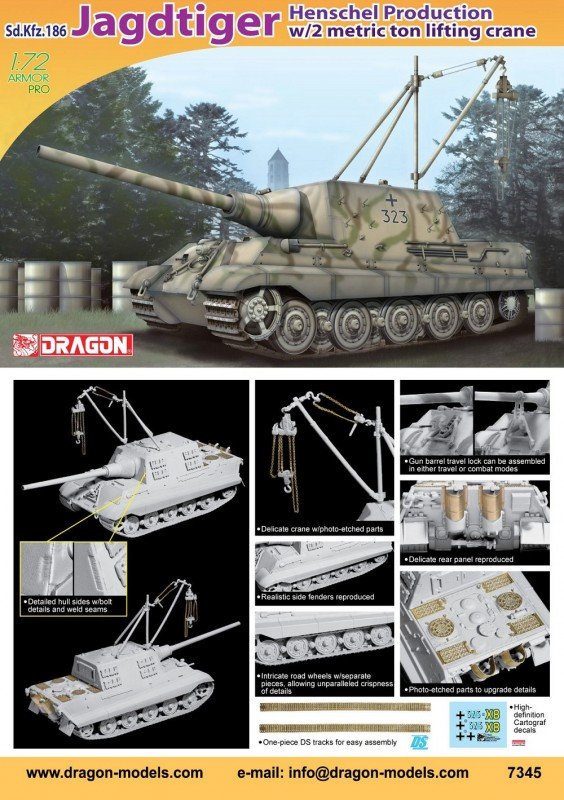 Dragon 7345 Jagdtiger /Henschel w. Crane 1/72 – image 2