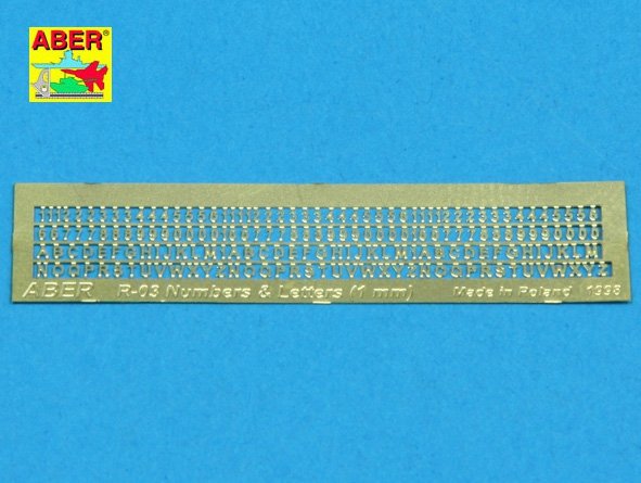 Aber R-03 Numbers and letters (1,0mm)