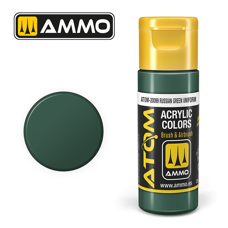 AMMO of Mig Jimenez 20099 ATOM COLOR Russian Green Uniform 20ml