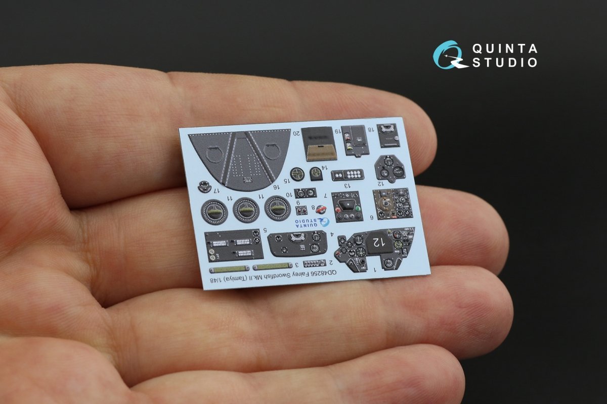 Quinta Studio QD48256 Swordfish Mk.II 3D-Printed &amp;amp; coloured Interior on decal paper ( Tamiya ) 1/48 – zdjęcie 11