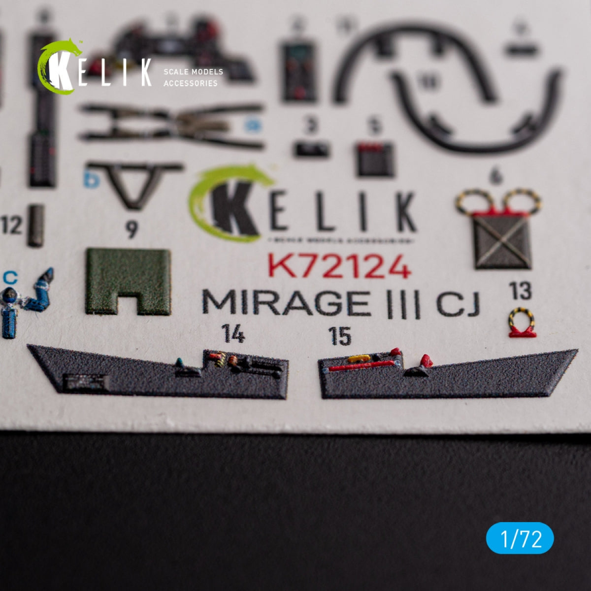 KELIK K72124 MIRAGE III CJ - interior 3D decals for SpecialHobby kit 1/72 – zdjęcie 2