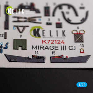 KELIK K72124 MIRAGE III CJ - interior 3D decals for SpecialHobby kit 1/72 – zdjęcie 2