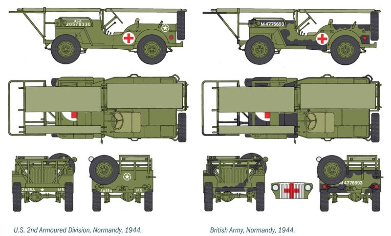 Italeri 0326 1.4 ton. 4 4 AMBULANCE JEEP 1/35 – zdjęcie 3