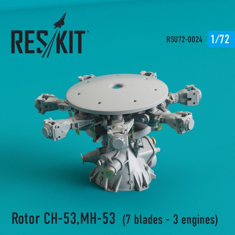 RESKIT RSU72-0024 Rotor CH-53 Super Stallion, MH-53E Sea Dragon (7 pales - 3 moteurs) pour Italeri, Revell 1/72
